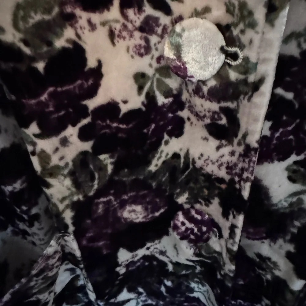 Free People Velvet Purple Floral Coat - Picture 4 of 7